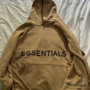 Sand Brown Essentials Hoodie.